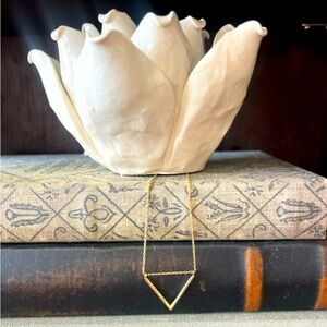 Triangle pendant gold colored adjustable neckles